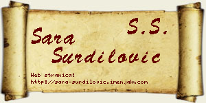 Sara Šurdilović vizit kartica